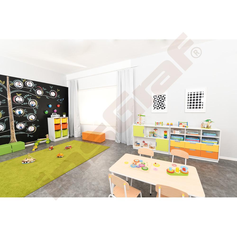 Quadro - skříňka M+ na plastové zásobníky, 2 sloupy - bílá  
