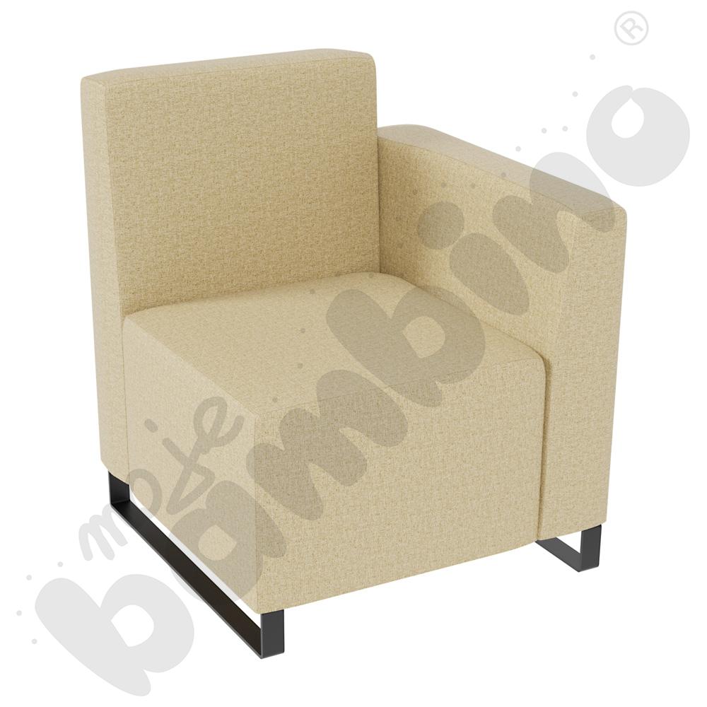 Fotel Universum wys. 82 cm, bok niski prawy, tkanina RO09