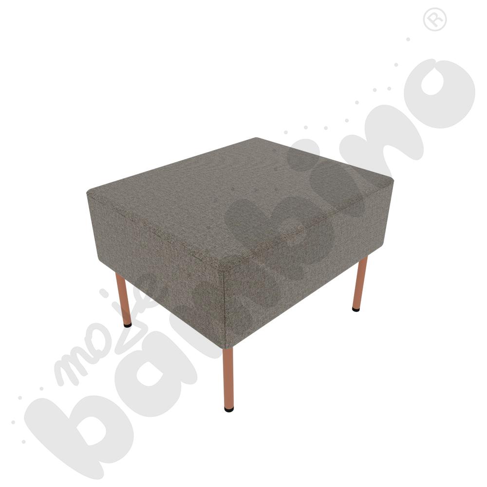 Pufa Versa 60x50 cm z filcowymi stopkami, stelaż łososiowy, tkanina RO37