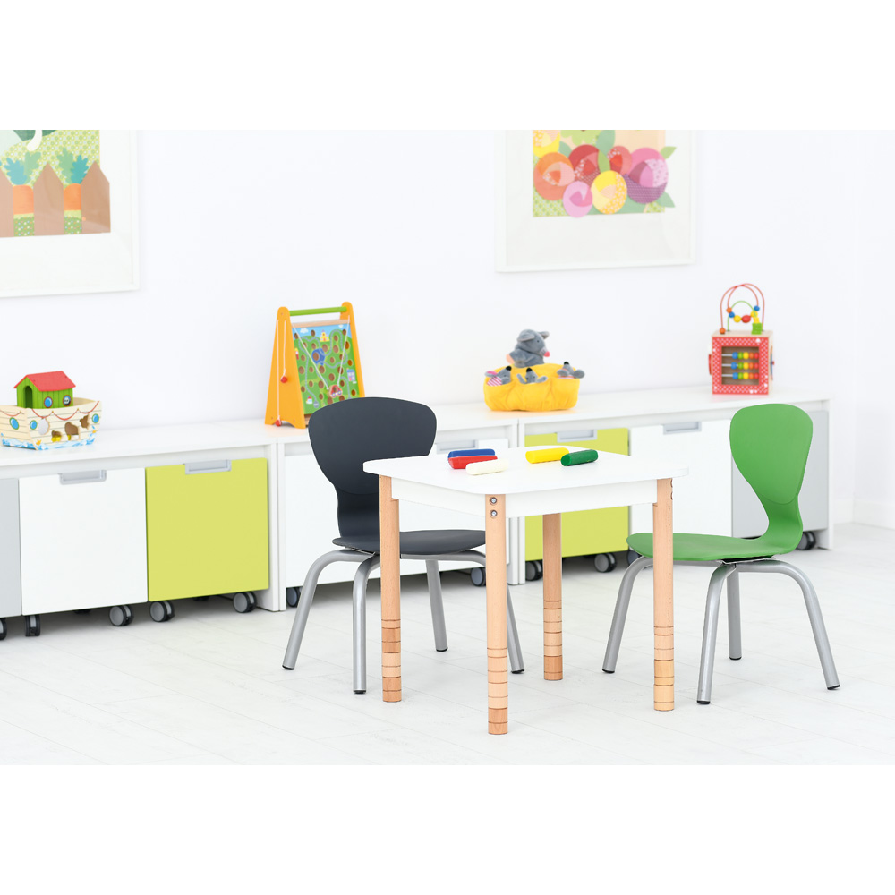 Stolička Flexi veľ. 3, výška 35 cm - k stolom 59 cm - zelená