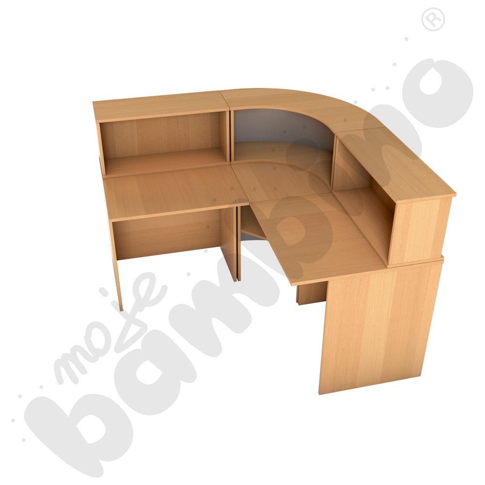 Narożna lada recepcyjna - buk