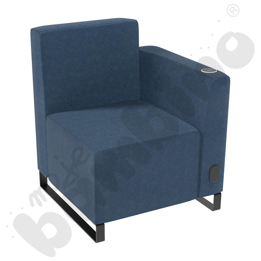 Fotel Universum wys. 82 cm, bok niski prawy z gniazdkiem elektrycznym i indukcją, tkanina KG06