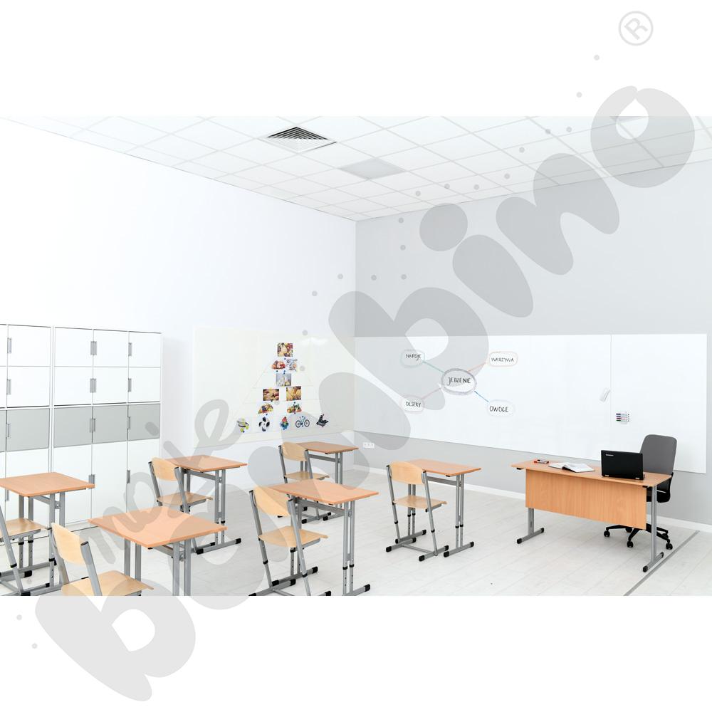 Biurko IN-R buk, stelaż aluminium