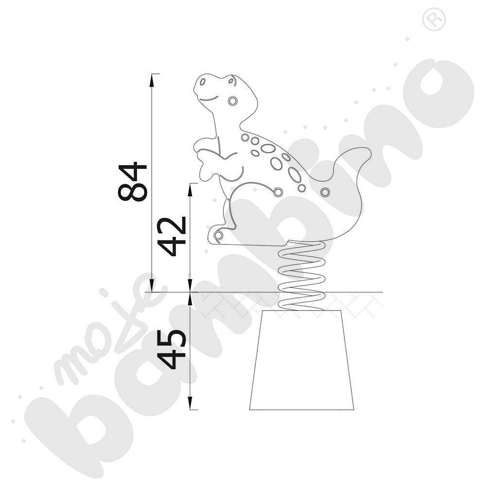 Dino - sprężynowiec na podstawie betonowej