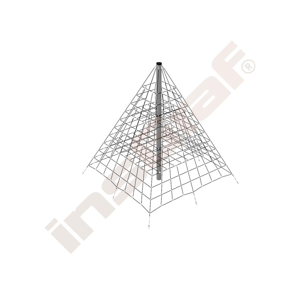 Seil-Pyramide, groß, schwarz-grau