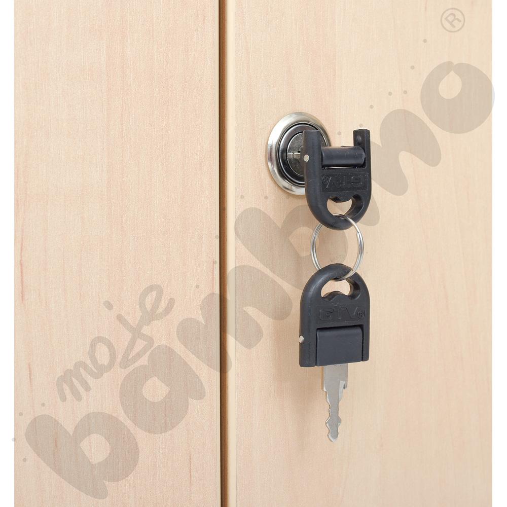 Szafka Flexi-TJ D wąska na cokole, drzwiczki z zamkiem, klon jasny