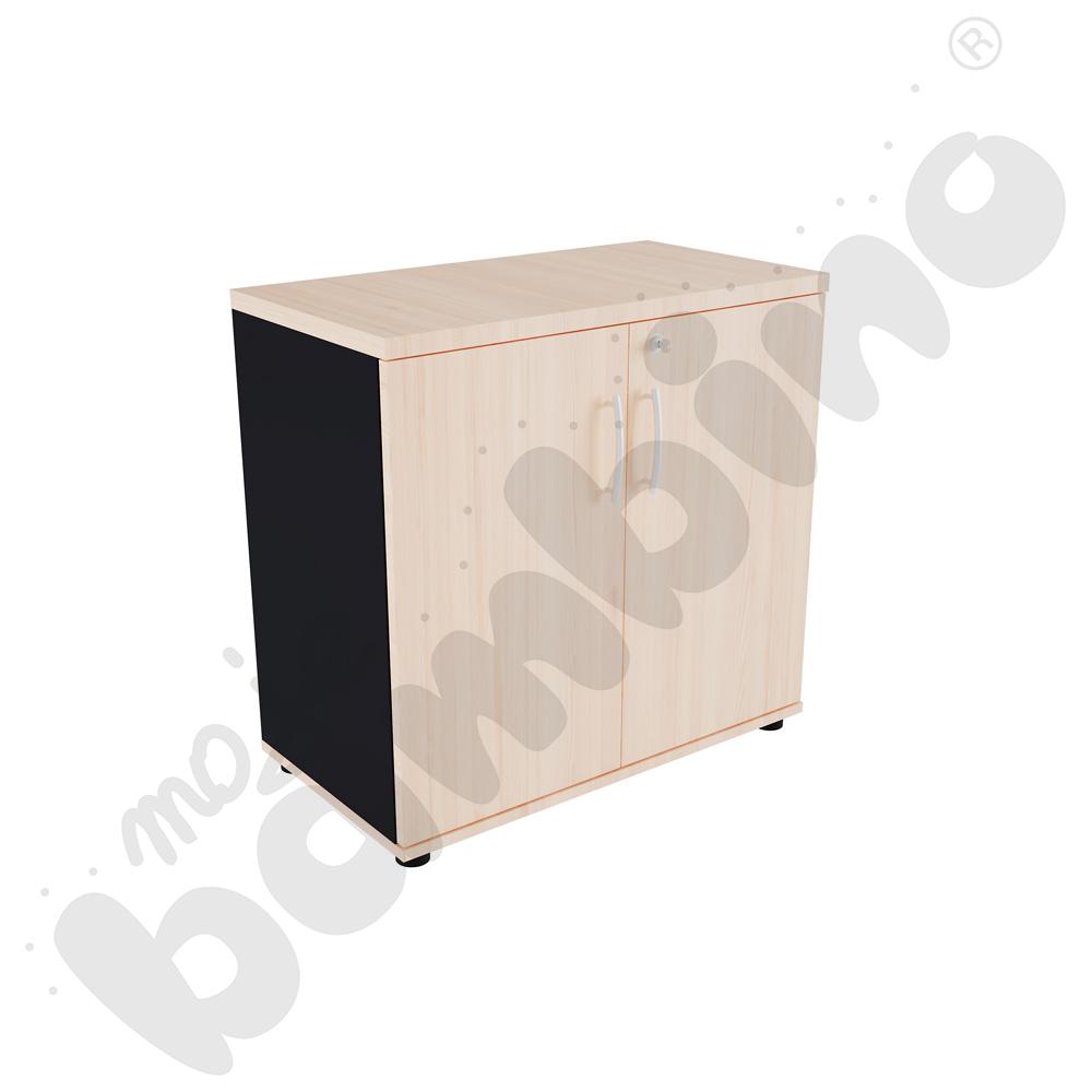 Szafka aktowa Basic akacja - skrzynia antracyt