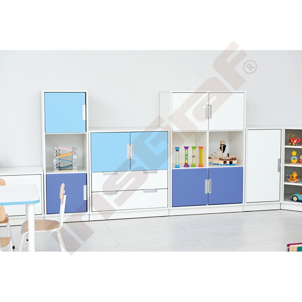 Quadro - sloupová skříňka L se 2 policemi, bílá 