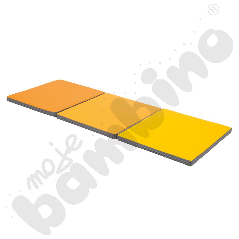 Materac trójdzielny, odcienie żółtego