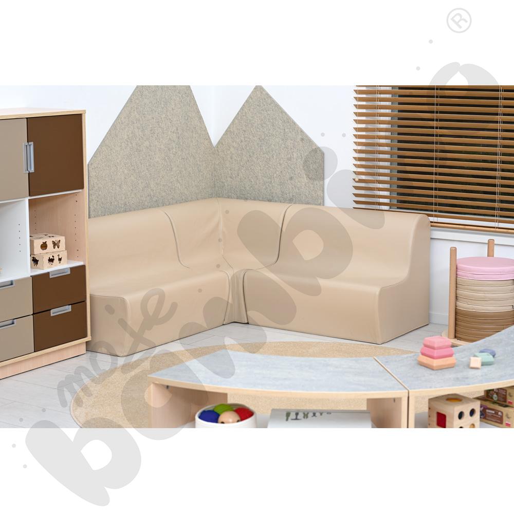 Duży fotelik rogowy beżowy