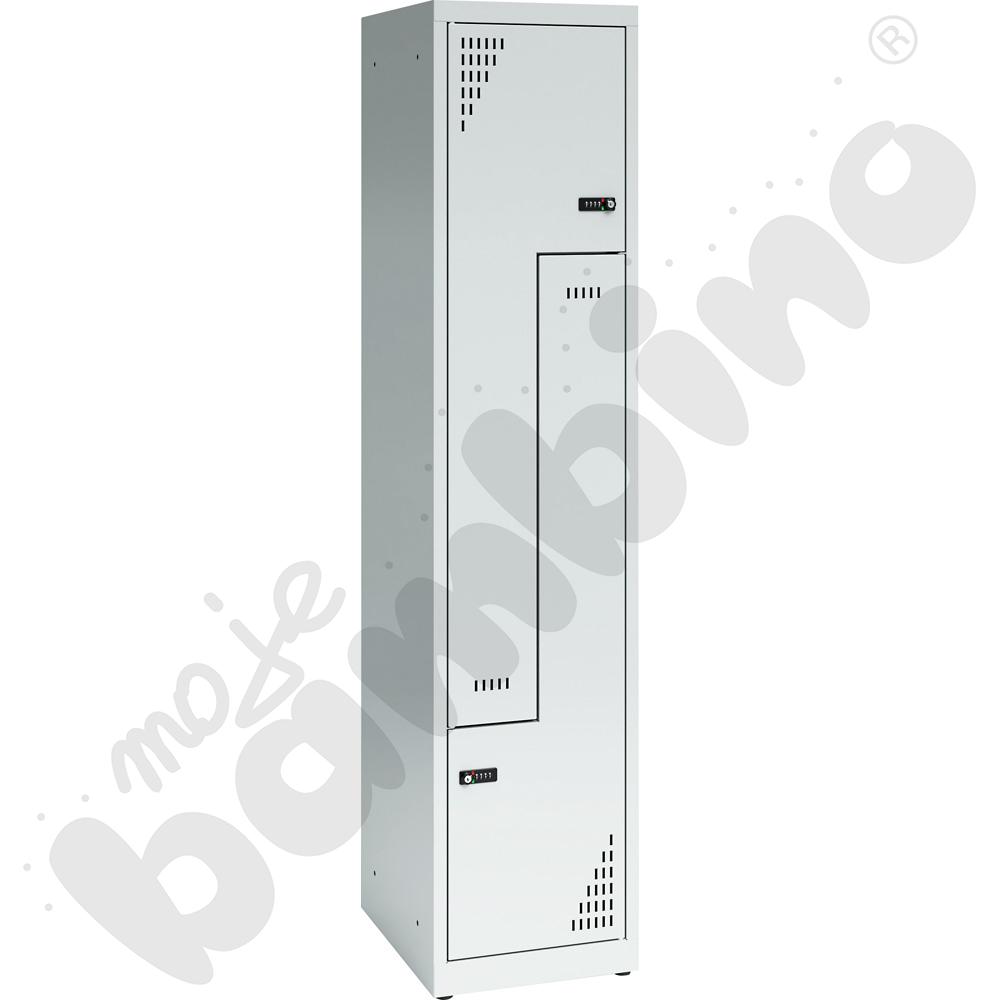 Szafa ubraniowa L z 2 schowkami z zamkiem szyfrowym, popielate