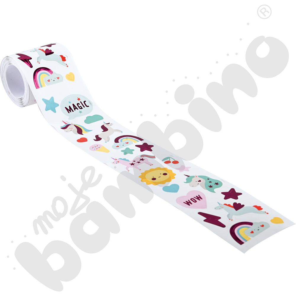 Naklejki w rolce - jednorożce