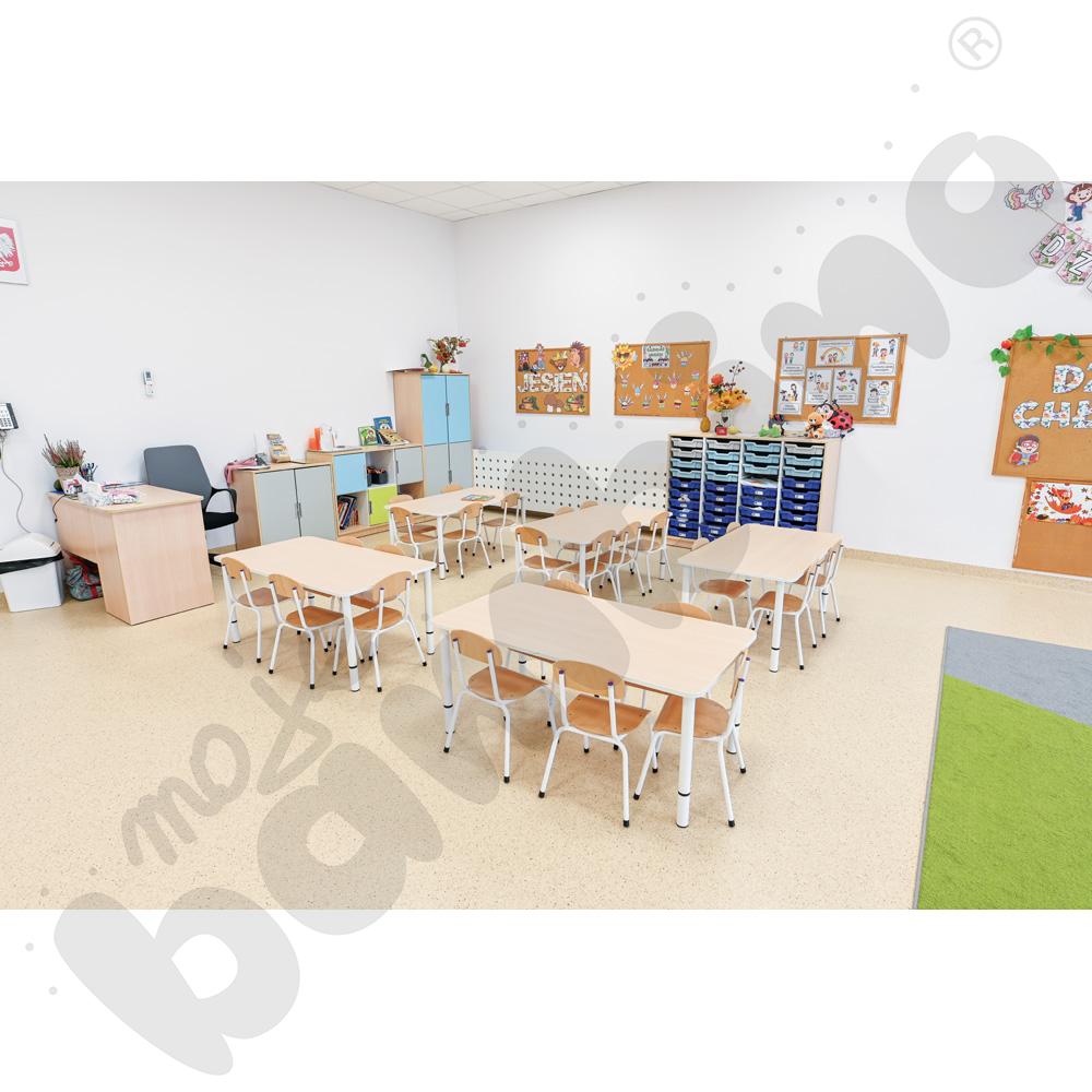 Blat Quadro klon jasny prostokątny, białe obrzeże