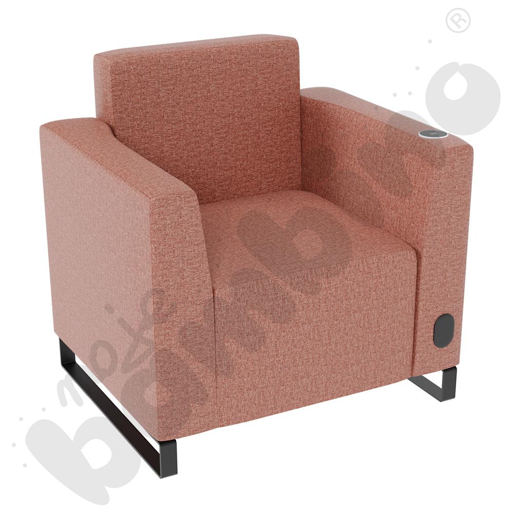 Fotel Universum wys. 82 cm, 2 boki niskie, prawy z gniazdkiem elektrycznym i indukcją, tkanina RO11