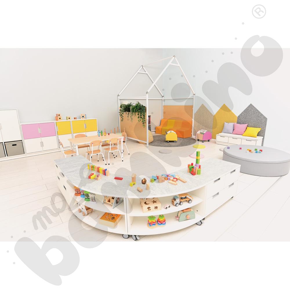 Quadro - szafka cicha S na 4 szuflady na kółkach, biała