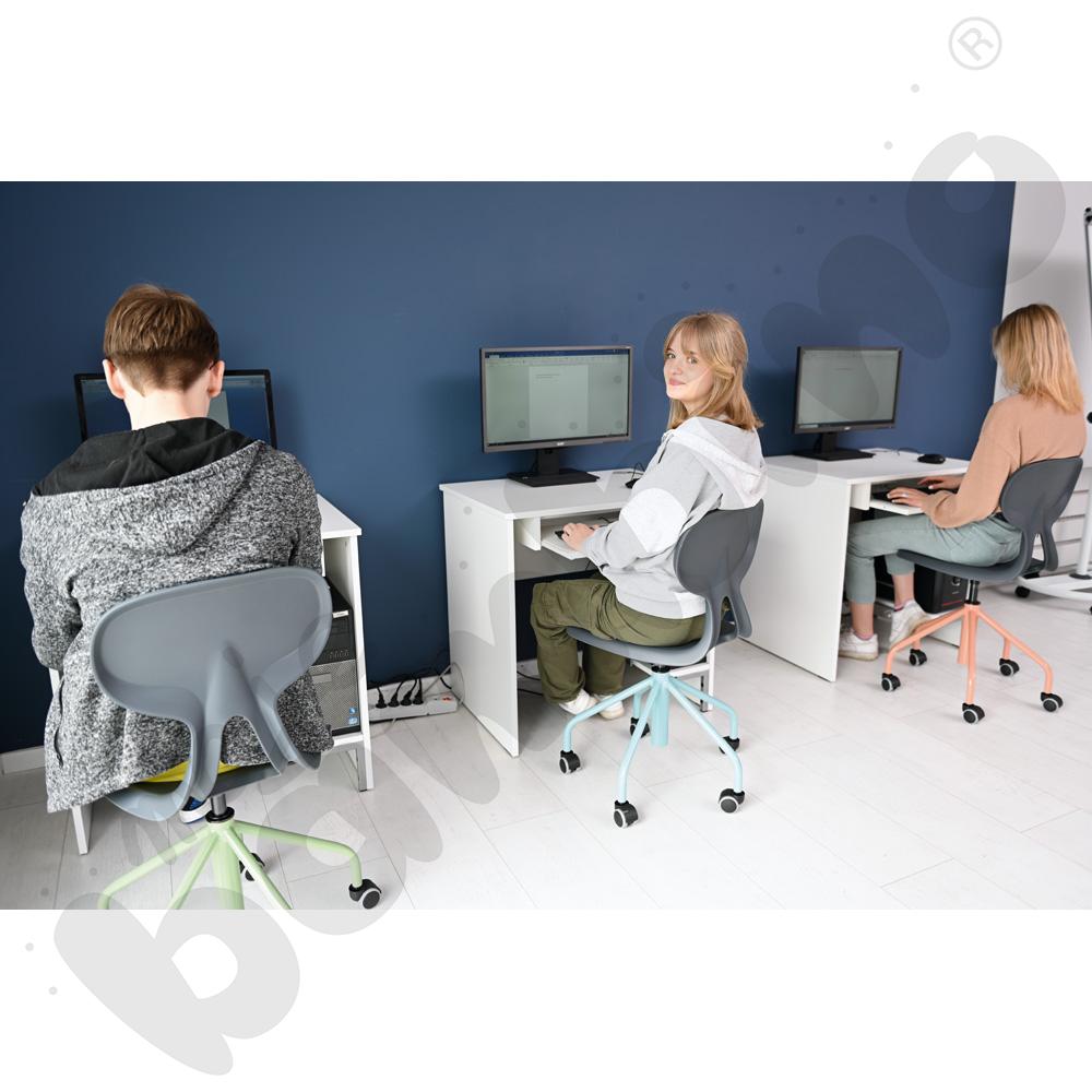 Stolik komputerowy STANDARD  z półką na komputer i szufladą na klawiaturę - biały