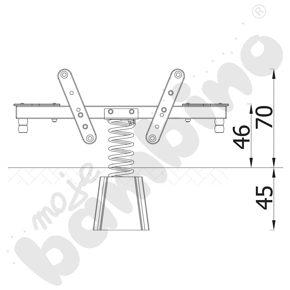 Ważka na sprężynie Simple, recykling, na podstawie betonowej