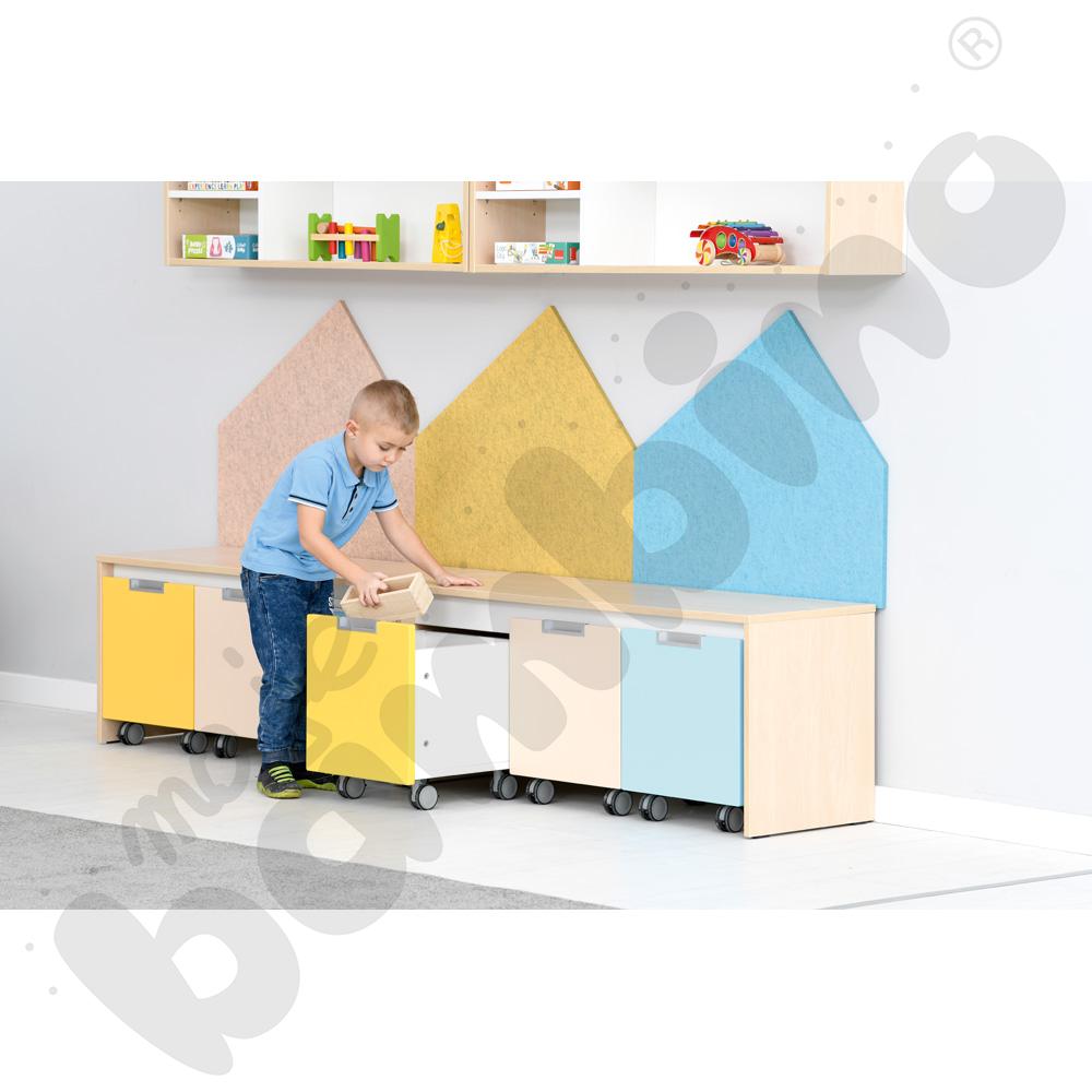 Quadro - ławeczka na 3 małe skrzynie, klon jasny