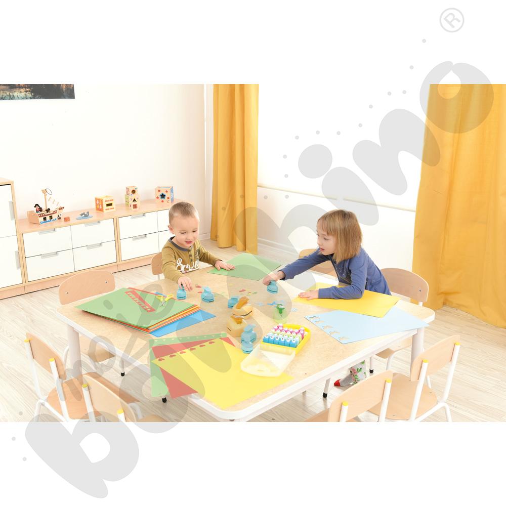 Cichy blat Plus kwadratowy, 120 x 120 - beżowy