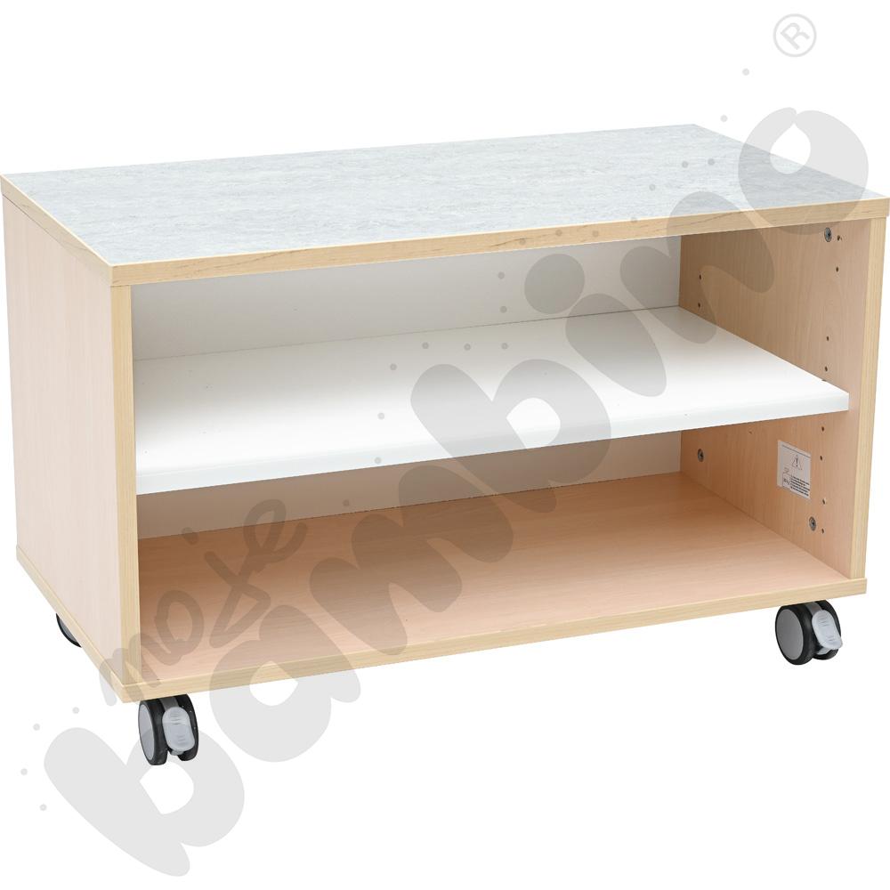 Quadro – szafka cicha S z 1 półką na kółkach, klon jasny