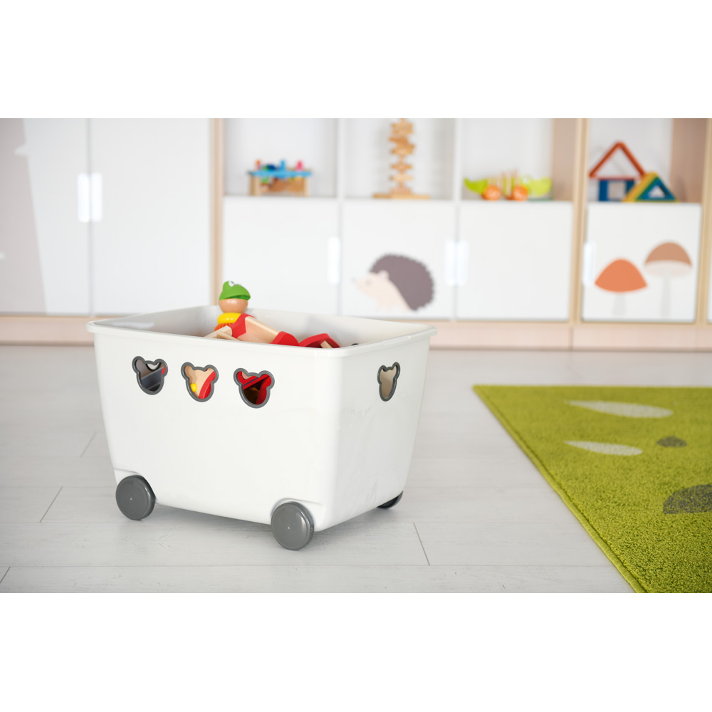 Úložný box s medvedíkmi 55 l - sivobéžový