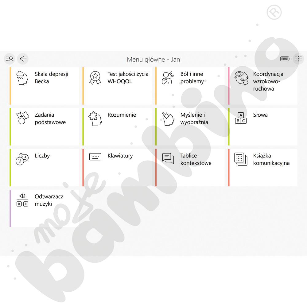 neuroTAB - tablet z oprogramowaniem do komunikacji alternatywnej