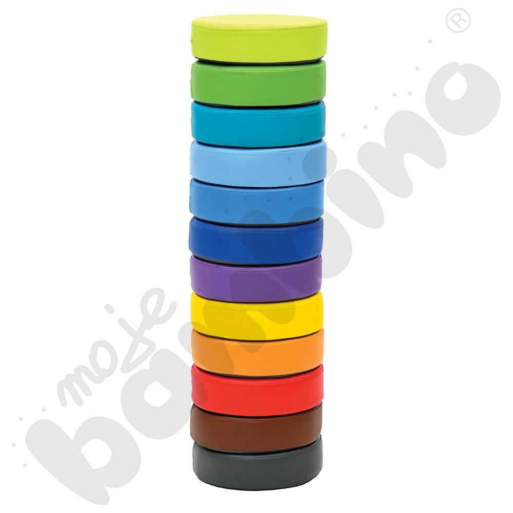 Zestaw okrągłych pufek, 12 szt. 