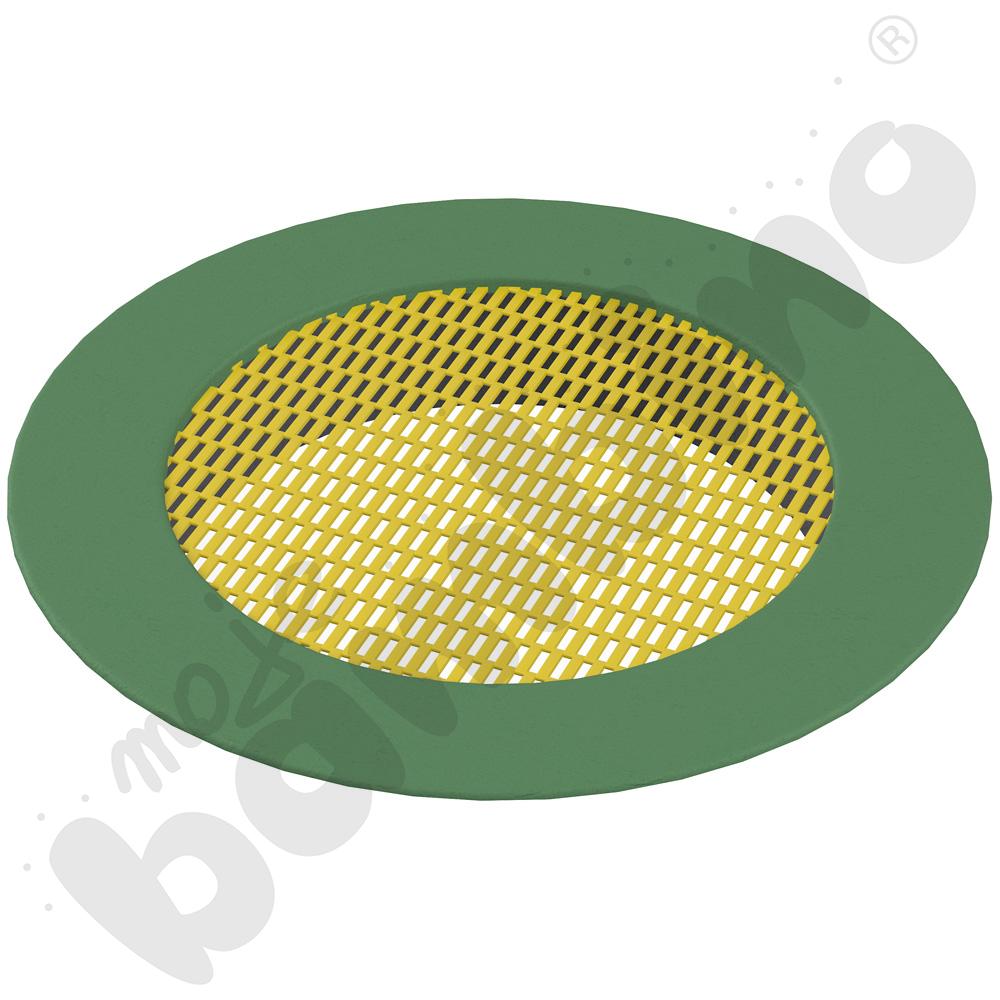 Trampolina Duży krater, mata żółta, obrzeże zielone