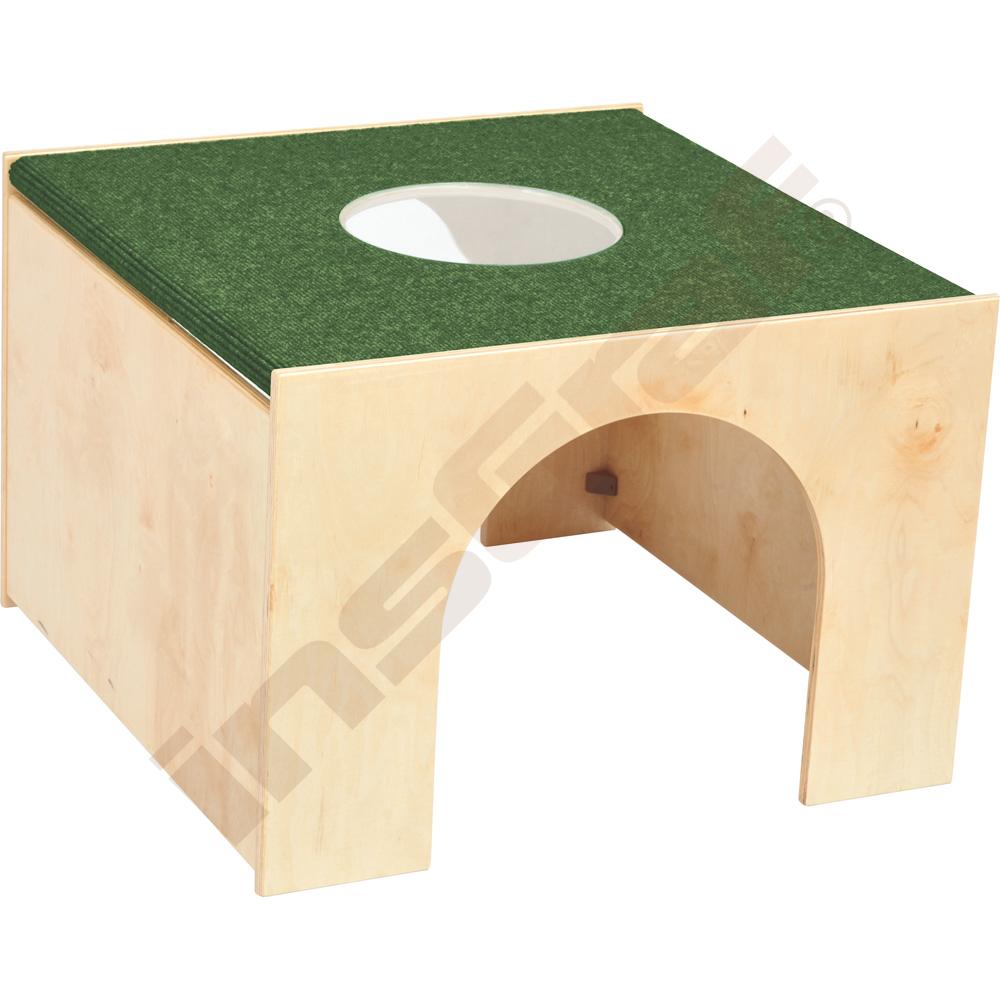 Podesta prosklená, výška 45 cm - tmavě zelená