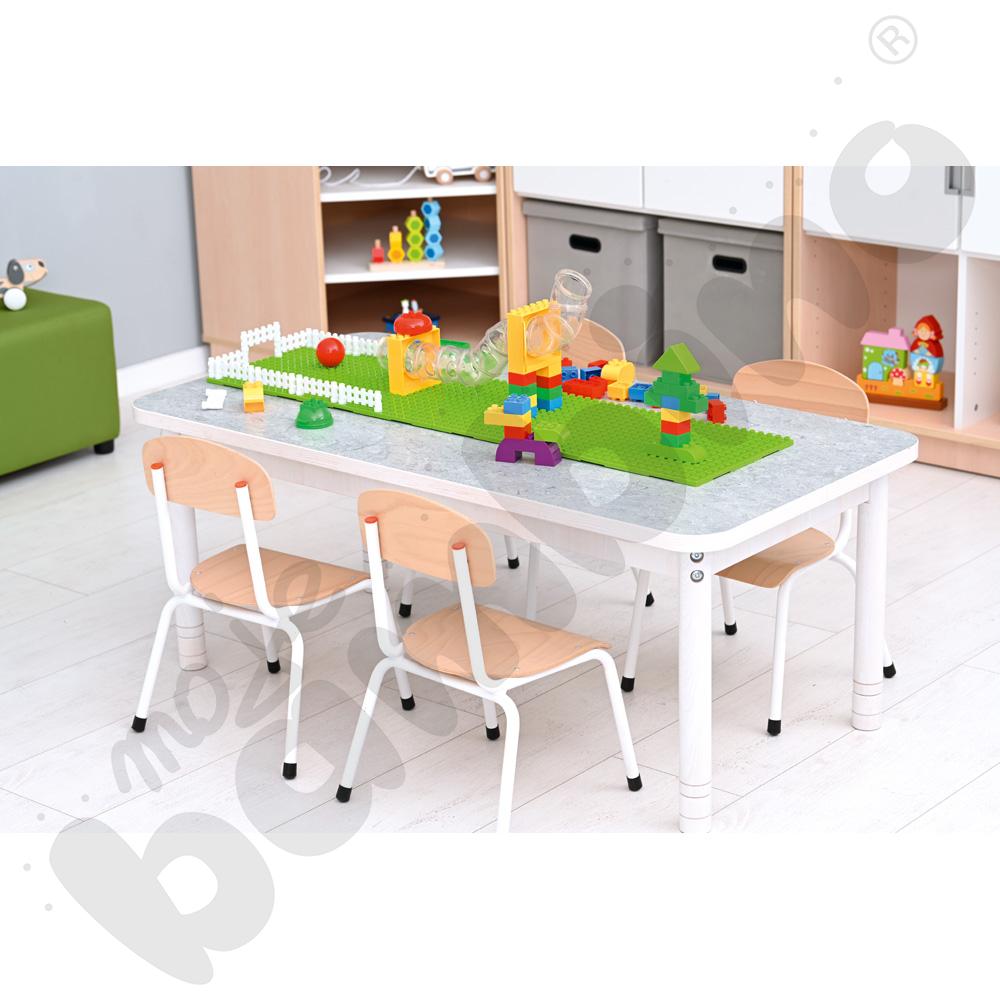 Cichy blat Plus prostokątny, 60 x 120 - szary