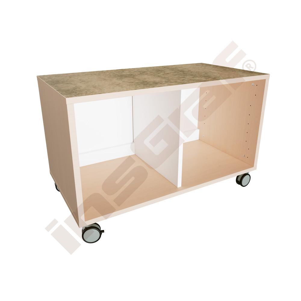 Quadro – tichá skříňka S pro 4 zásuvky na kolečkách, béžové linoleum