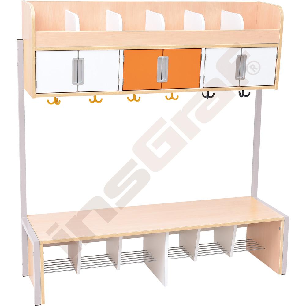 Garderobe Quadro 6 mit Gestell, SH 34 cm, Ahorn Jylland