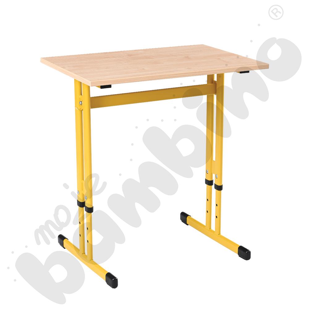 Stół IN-R 70x50 rozm. 3-7, 1-os., stelaż musztardowy, blat klon 375, obrzeże ABS, narożniki proste