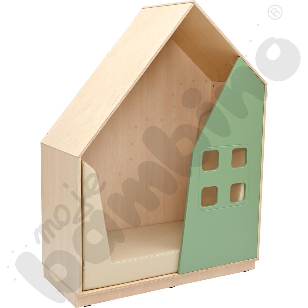 Quadro - szafka-domek - oliwkowa, skrzynia klon jasny