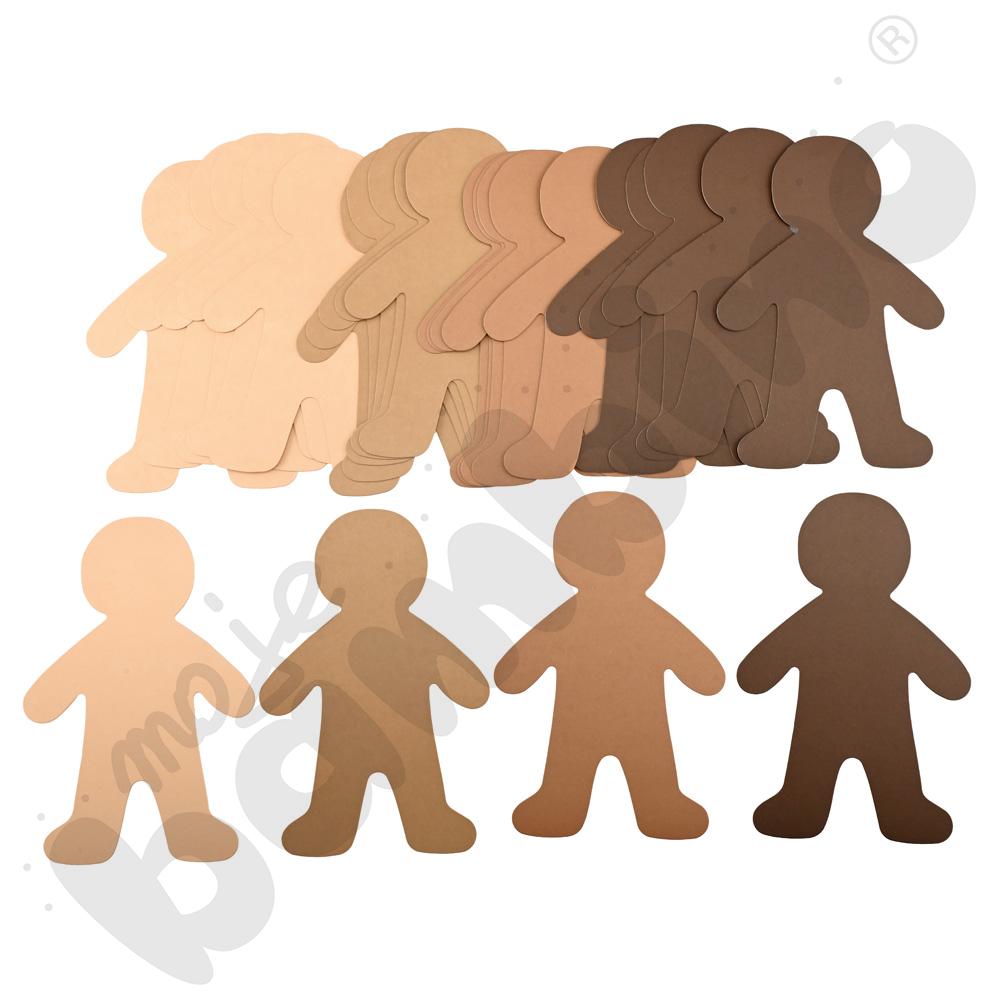 Ludziki z tektury - 4 odcienie skóry