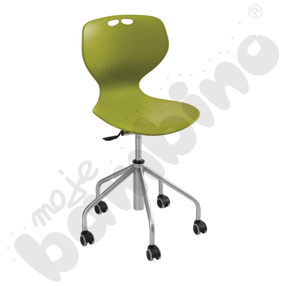 Krzesło Kapi obrotowe na kółkach zielone