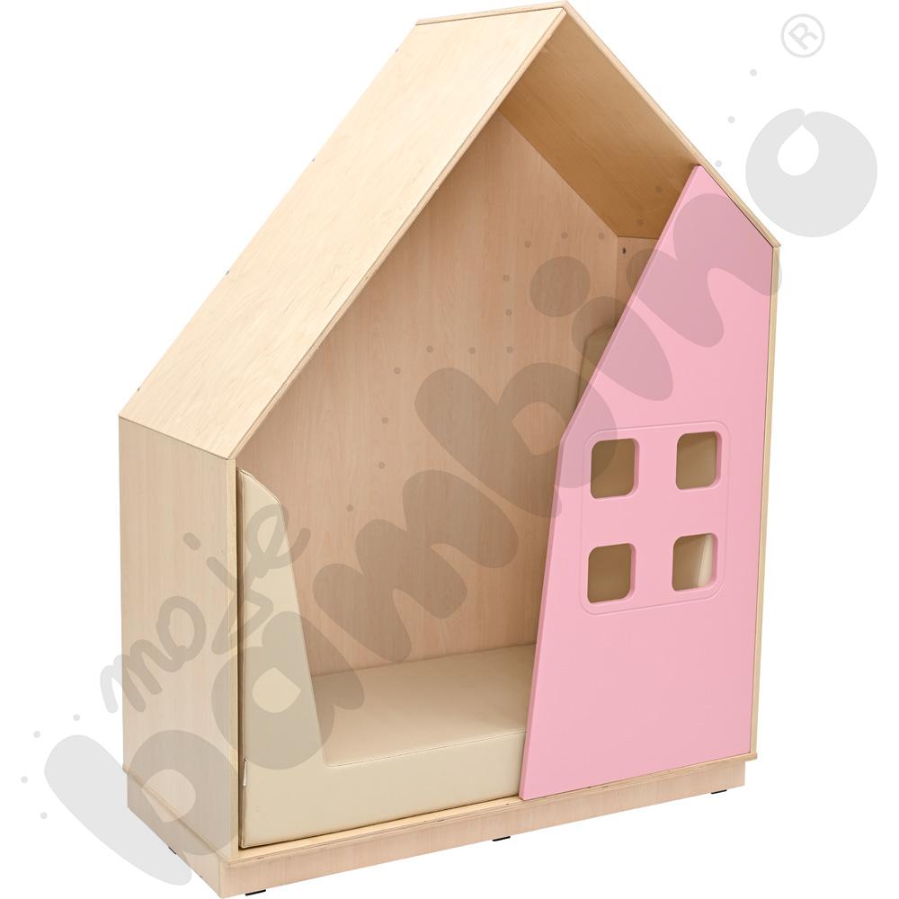 Quadro - szafka-domek - różowy pastel, skrzynia klon jasny