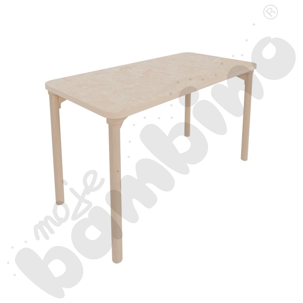 Stół Marcus Cichy prostokątny 60 x 120 rozm. 5, stelaż drewniany brzozowy, stopka drewniana, blat beżowy, narożniki zaokrąglone