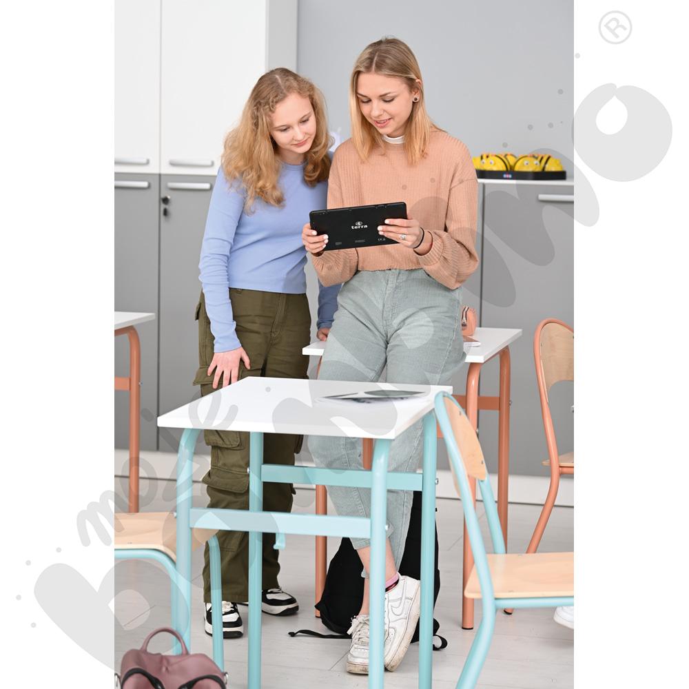 Stół Daniel 1-os. klon 375 z krzesłem P, rozm. 6, łososiowe