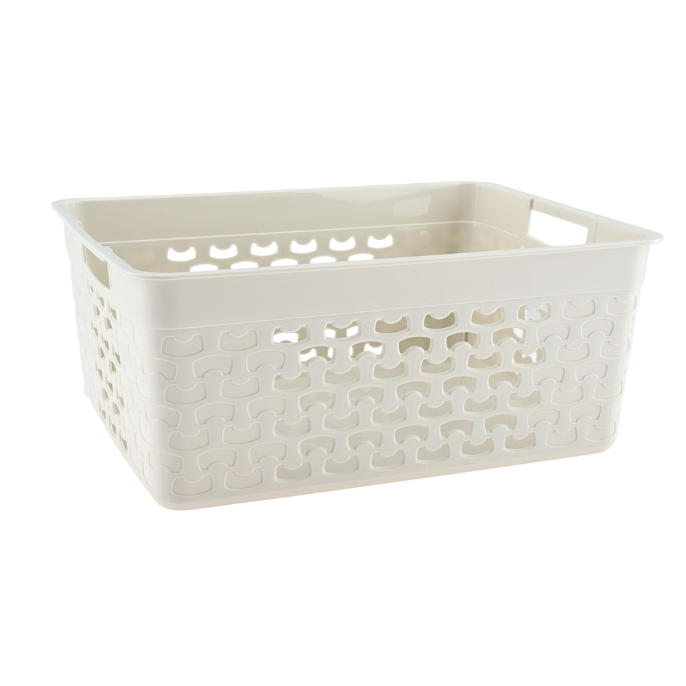 Košík Cotton výš. 14 cm - biely