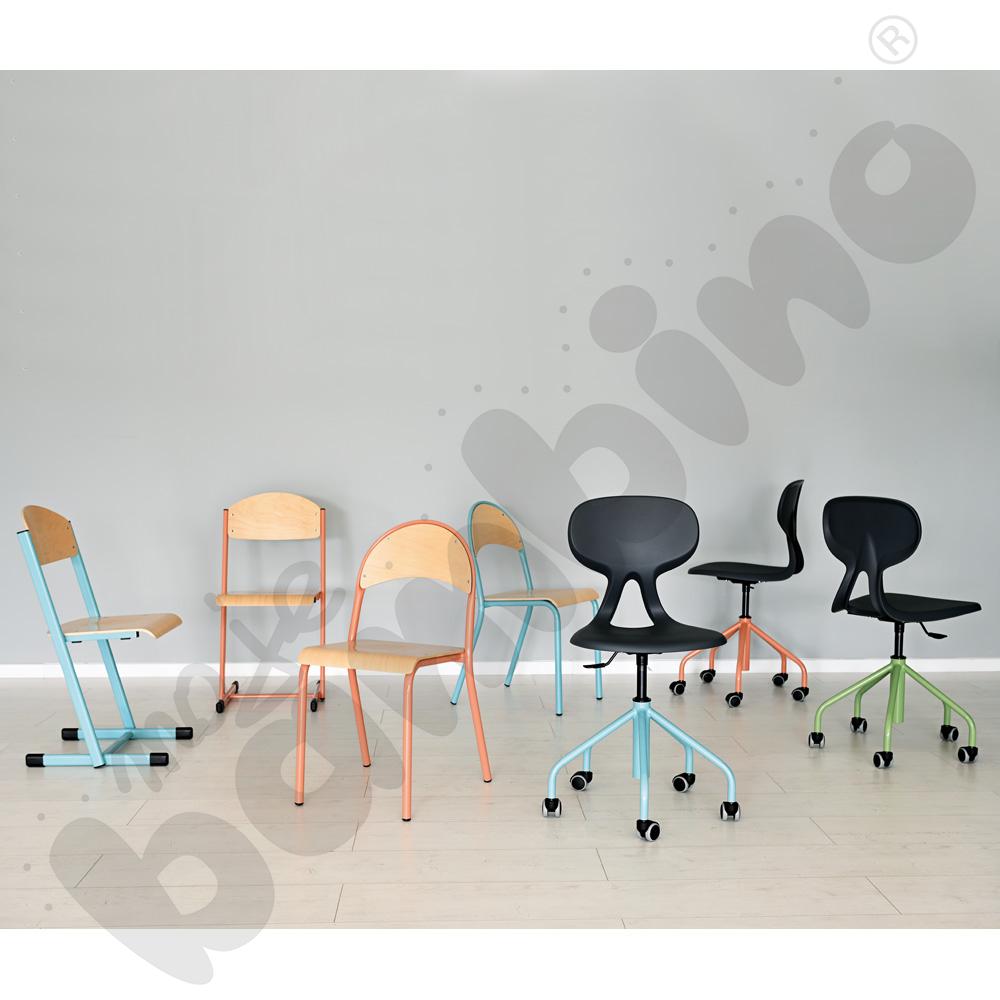 Krzesło obrotowe Piano - szaro-turkusowe