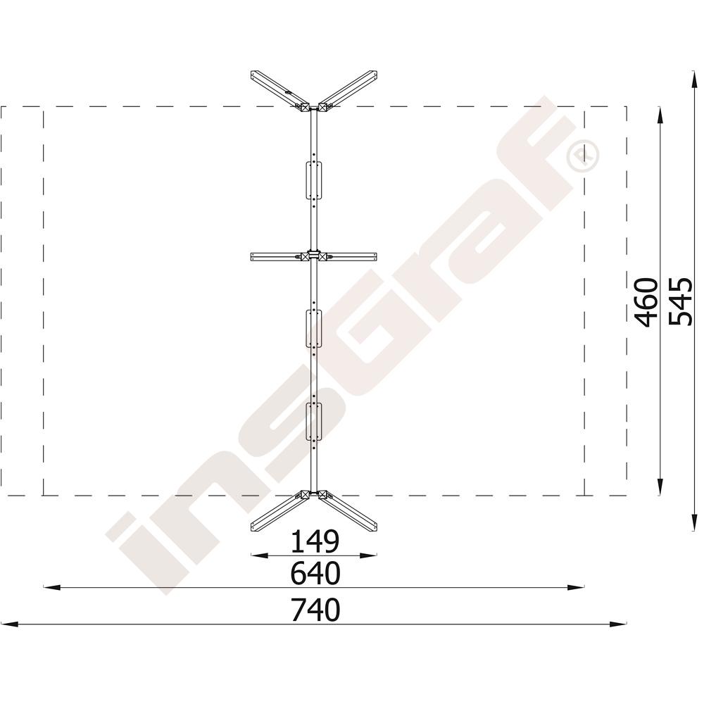 Quadro Simple - trojdílná houpačková konstrukce - dřevěná 