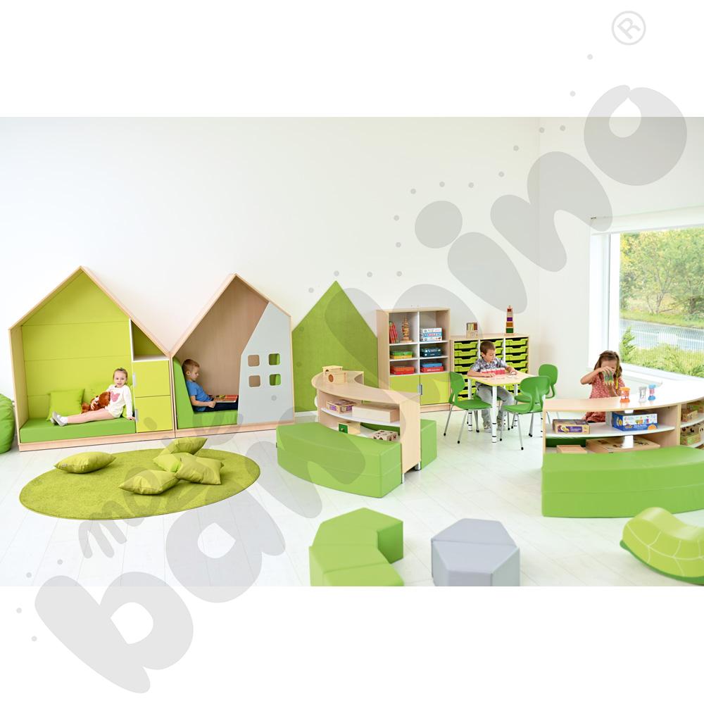 Quadro - szafka-domek - szara, skrzynia klon jasny