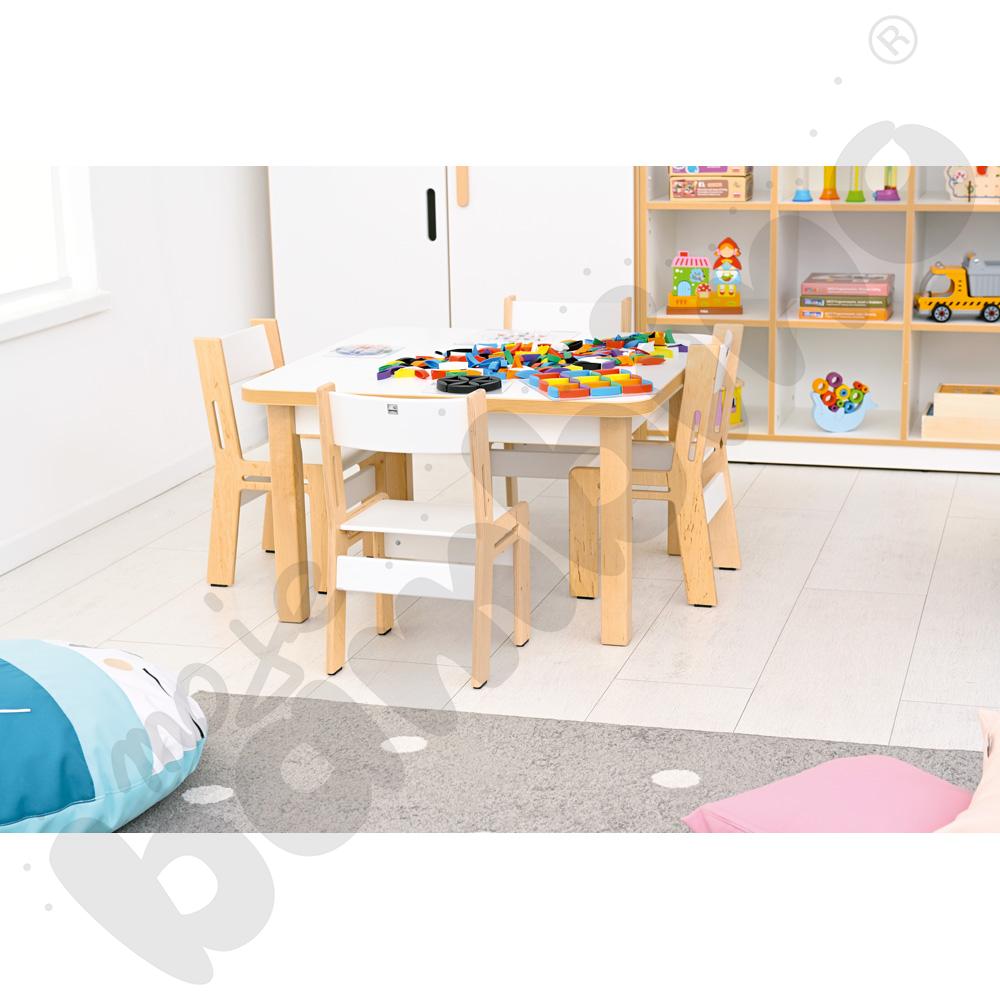 Biały prostokątny blat stołu NEA