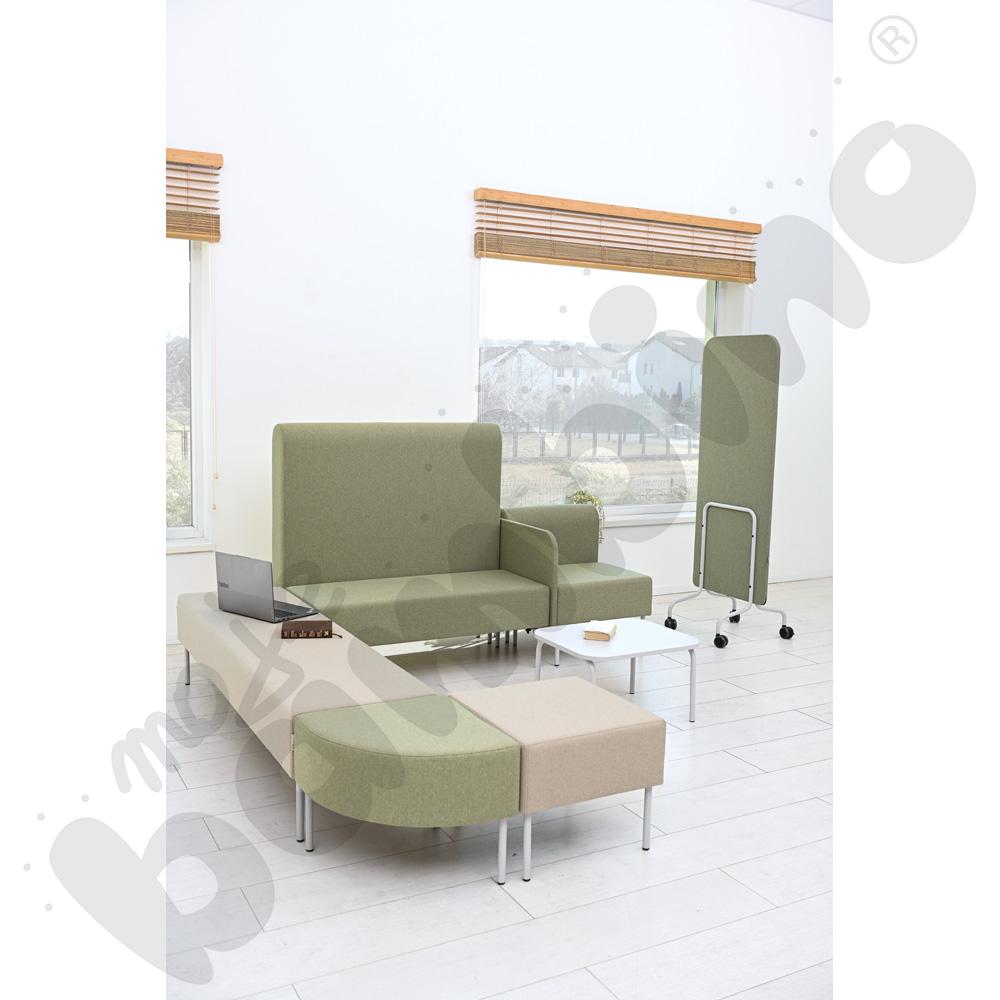 Parawan Versa 60x170 cm z kółkami na twardą powierzchnię, stelaż jasnoszary, tkanina RO27