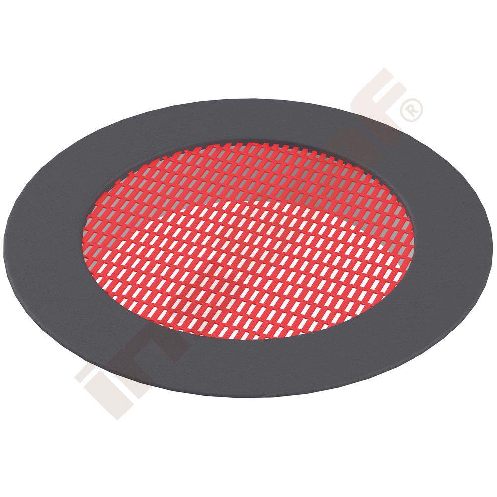Veľká trampolína - okrúhla, červená podložka, čierny okraj