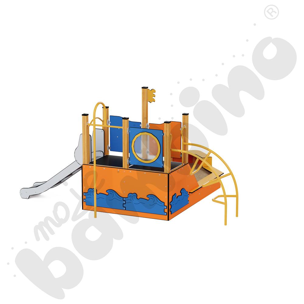 Quadro - zestaw Statek z piaskownicą, drewniane słupy