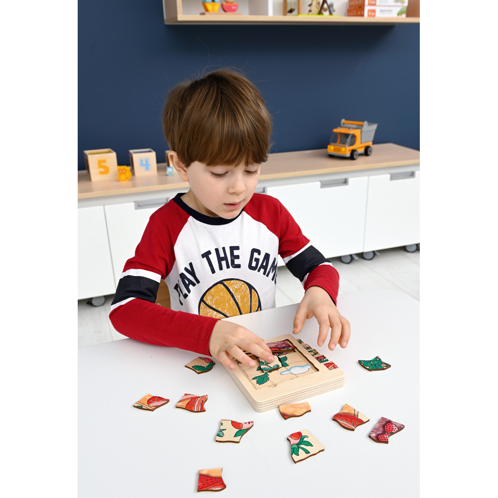 Edukačné viacvrstvové puzzle - jahoda