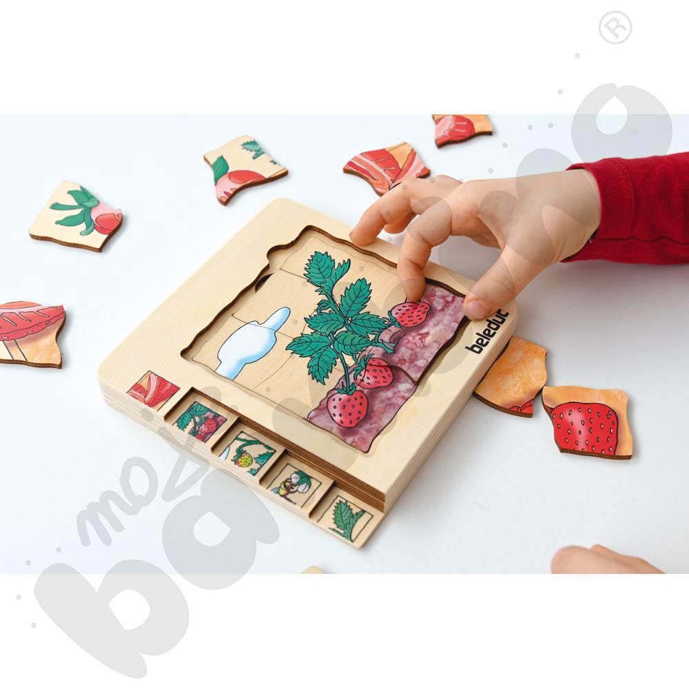 Edukacyjne puzzle warstwowe - truskawka