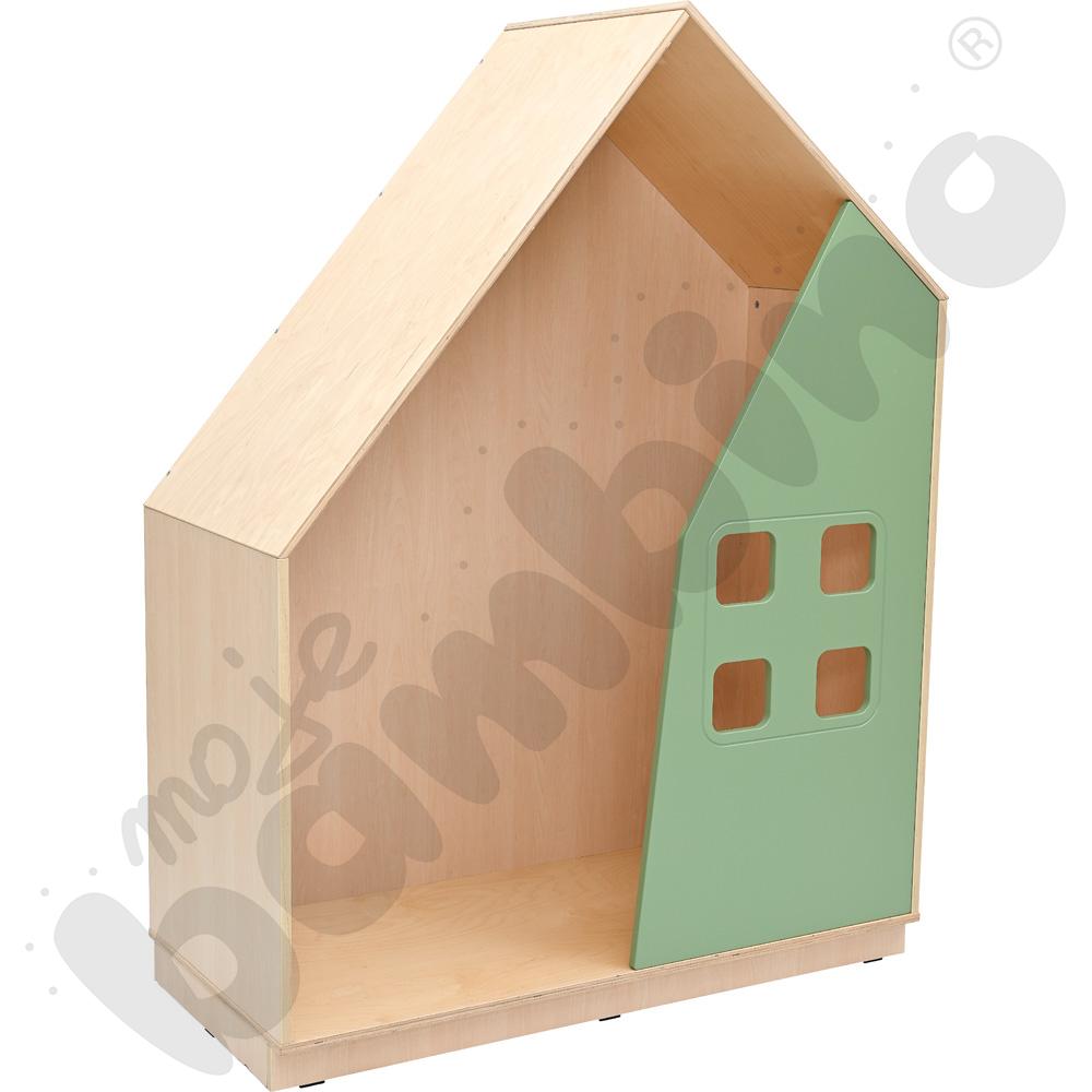 Quadro - szafka-domek - oliwkowa, skrzynia klon jasny